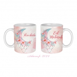 Mug en céramique Eid mubarak personnalisable au prénom de votre choix