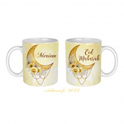 Mug en céramique Eid mubarak personnalisable au prénom de votre choix