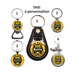 Porte clés taxi, décapsuleur à personnaliser au prénom de votre choix