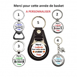 Porte clés décapsuleur "Merci pour cette année de basket" à personnaliser