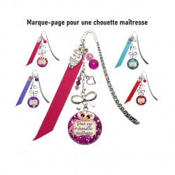 Marque-pages Pour une chouette Maîtresse, 4 coloris au choix