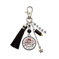 Porte clés ou bijou de sac Super maîtresse personnalisable