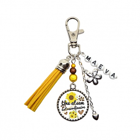 Porte clés ou Bijou de sac "Une Atsem extraordinaire" personnalisable