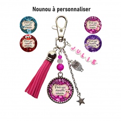 Porte clés nounou personnalisé, "Pour une chouette nounou"