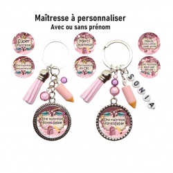 Porte clés maîtresse personnalisable ou non au prénom de votre choix