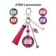 Porte clés ou bijou de sac "Pour une chouette ATSEM" personnalisable