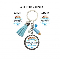 Porte clés Super maîtresse, Atsem, Aesh à personnaliser