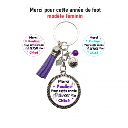 Porte clés Merci pour cette année de foot personnalisable