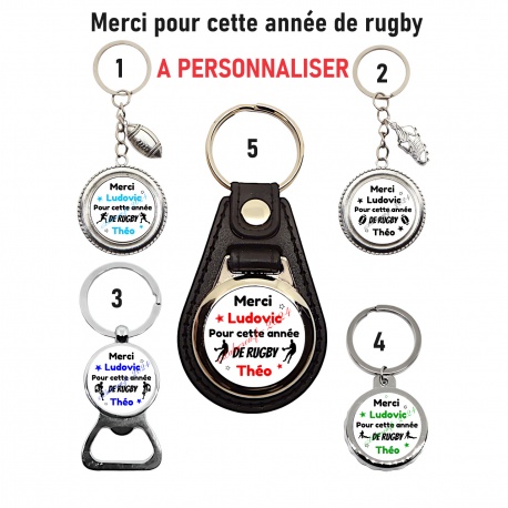 Porte clés, Décapsuleur Merci pour cette année de rugby personnalisable