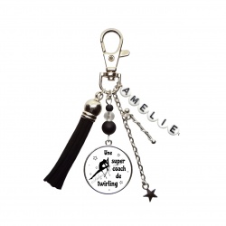 Porte clés Une super coach de twirling personnalisable