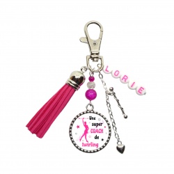 Porte clés Une super coach de twirling personnalisable