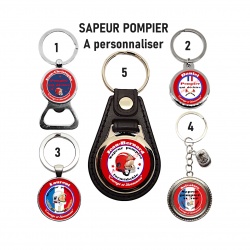 Porte clés, décapsuleur POMPIER à personnaliser, texte au choix