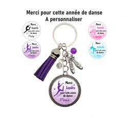 Porte clés prof de DANSE "Merci pour cette année de danse" personnalisable