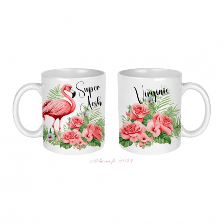 Mug  personnalisable Super Aesh thème flamand rose