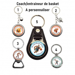 Porte clés, décapsuleur coach/entraineur de basket personnalisé