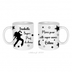 Mug Super Prof de danse, merci pour cette super année personnalisable 