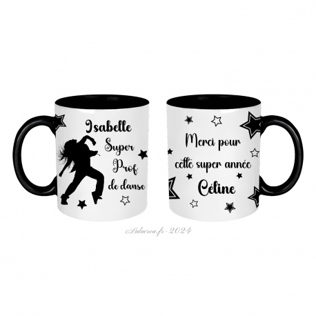 Mug Super prof de danse, merci pour cette super année personnalisable