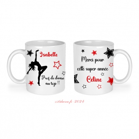 Mug Prof de danse au top, merci pour cette super année personnalisable
