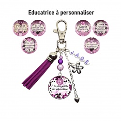 Porte clés ou bijou de sac éducatrice personnalisable