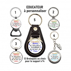 Porte clés, décapsuleur éducateur à personnaliser