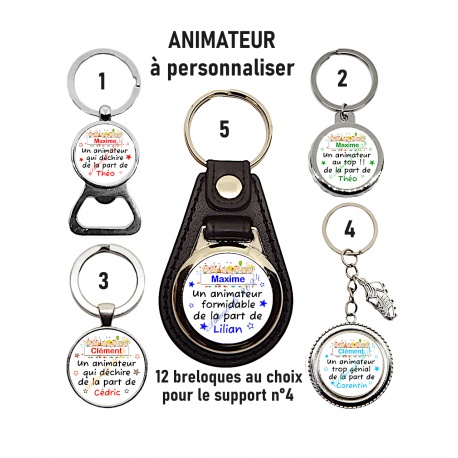 Porte clés, décapsuleur animateur à personnaliser