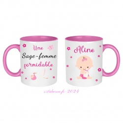Mug personnalisé Une sage femme formidable ou autre métier