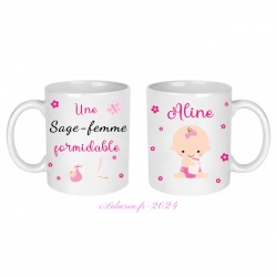Mug personnalisé Une sage femme formidable ou autre métier