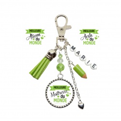 Porte clés Maîtresse, Atsem, Aesh "Meilleure du monde"