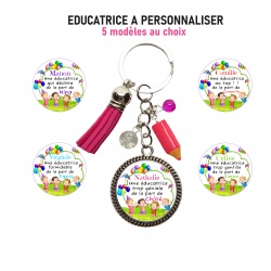 Porte clés  éducatrice personnalisé au prénom de votre choix