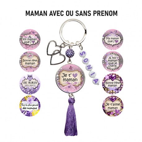 Porte clés maman personnalisable ou non au prénom de votre choix