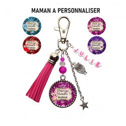 Porte clés ou bijou de sac Pour une chouette maman personnalisable