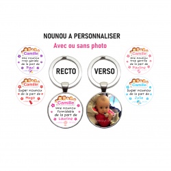 Porte clés nounou recto verso à personnaliser