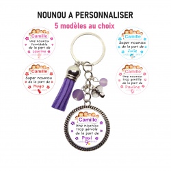 Porte clés nounou personnalisé aux prénoms de votre choix