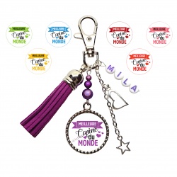 Porte-clés ou bijou de sac Meilleure copine du monde personnalisable