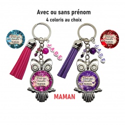 Porte clés Pour une chouette maman personnalisable