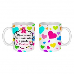 Mug personnalisé Merci nounou de m'avoir aidée à grandir