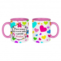 Mug personnalisé Merci nounou de m'avoir aidée à grandir