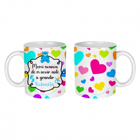 Mug personnalisé Merci nounou de m'avoir aidé à grandir