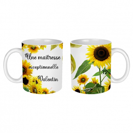 Mug Une maîtresse exceptionnelle tournesol à personnaliser