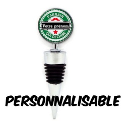 Bouchon de bouteille parrain à personnalisé avec le prénom