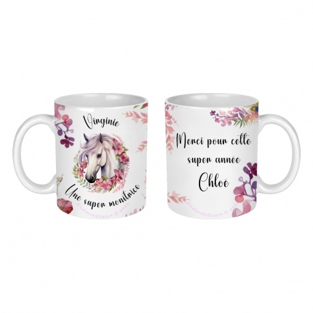 Mug Une super monitrice merci pour cette année, personnalisable