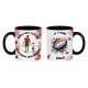 Mug personnalisé Mon papa est un rugbyman qui déchire, je t'aime, fond noir, rouge ou blanc