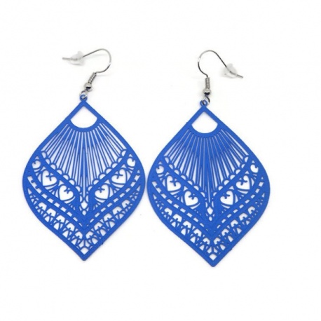 Boucles d'oreilles filigrane bleu