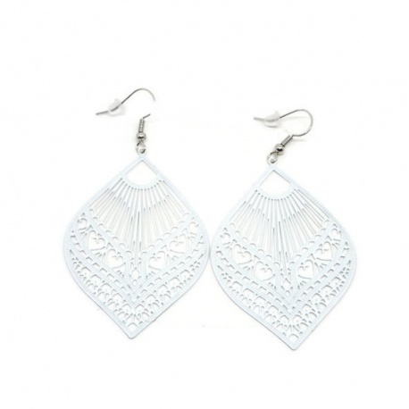 Boucles d'oreilles filigrane blanc