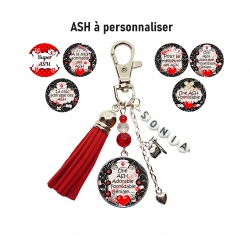 Porte-clés ou bijou de sac ASH personnalisé