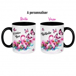 Mug céramique Octobre rose à personnaliser - recto verso