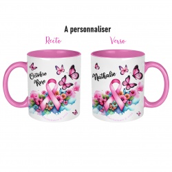 Mug céramique Octobre rose à personnaliser - recto verso