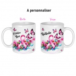 Mug céramique Octobre rose à personnaliser - recto verso