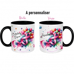 Mug céramique Octobre rose à personnaliser - recto verso