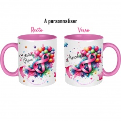Mug céramique Octobre rose à personnaliser - recto verso